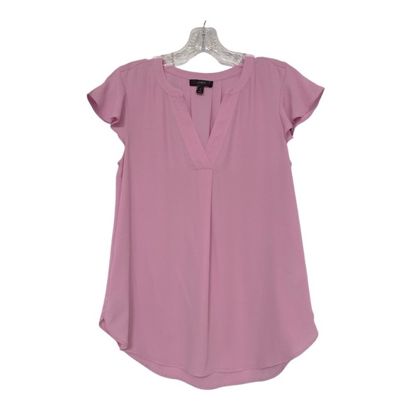 Crew V Neck Flutter Sleeve
Lilac Blouse Size 2 Short Sleeve Purple - Picture 1 of 8